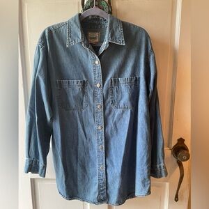 St. John's Bay Denim Collection 100% Cotton Button-Up Shirt Sz16W